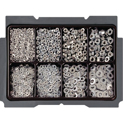 BTI Box 1 + Mutter DIN 934/U-Scheibe DIN 125 Stahl verzinkt, BTI Box Mutter DIN 934/U-Scheibe DIN 125 Stahl verzinkt, BTI Box 1 Mutter DIN 934/U-Scheibe DIN 125 Stahl verzinkt, BTI Box 1 Muttern/U-Scheiben